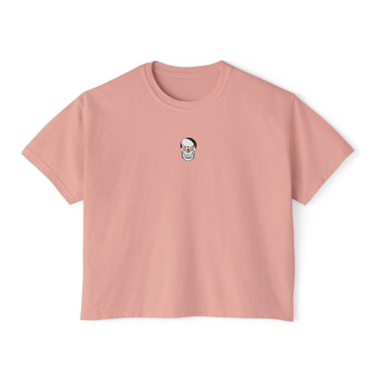 A Savage Peach Never Stops Women’s Boxy Cropped Tee - Edgy Graphic Top
