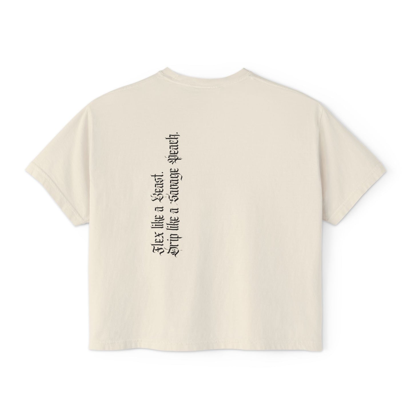 Flex like a Beast Women's Boxy Cropped Tee - Casual Stylish Top
