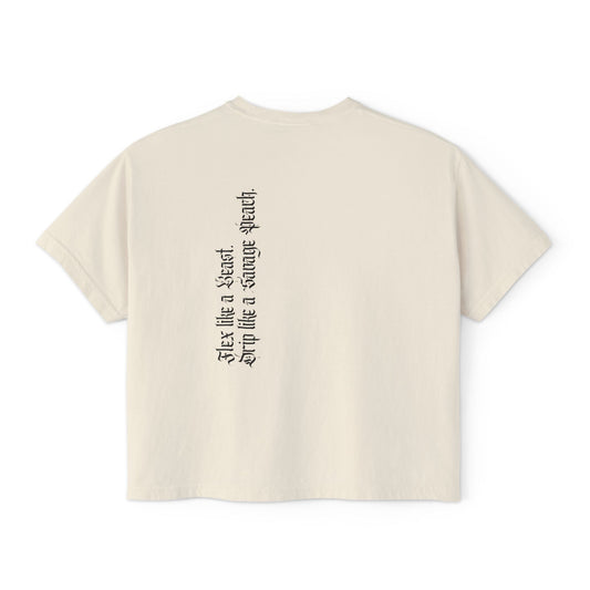 Flex like a Beast Women's Boxy Cropped Tee - Casual Stylish Top
