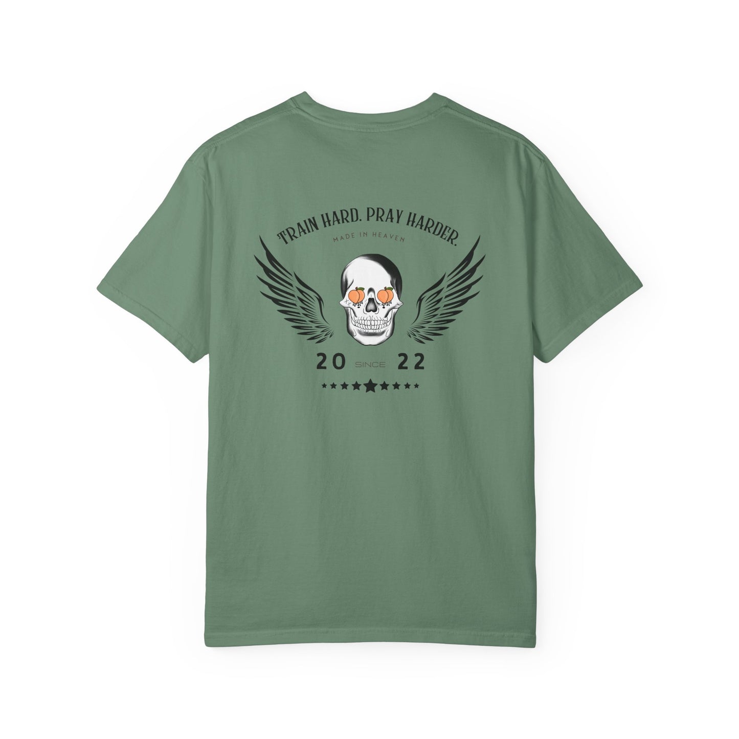 Best Seller 'Train Hard, Pray Harder' Unisex Heavy Cotton Tee - Motivational Workout Tee