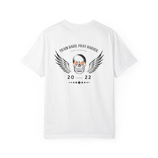 Best Seller 'Train Hard, Pray Harder' Unisex Heavy Cotton Tee - Motivational Workout Tee