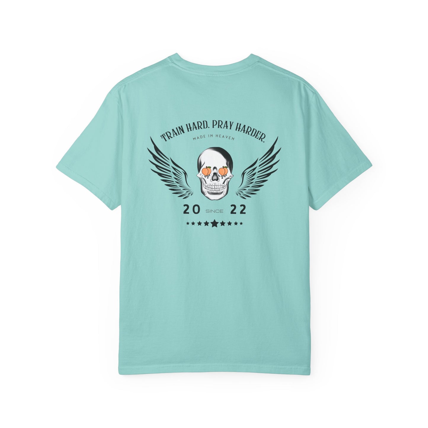 Best Seller 'Train Hard, Pray Harder' Unisex Heavy Cotton Tee - Motivational Workout Tee