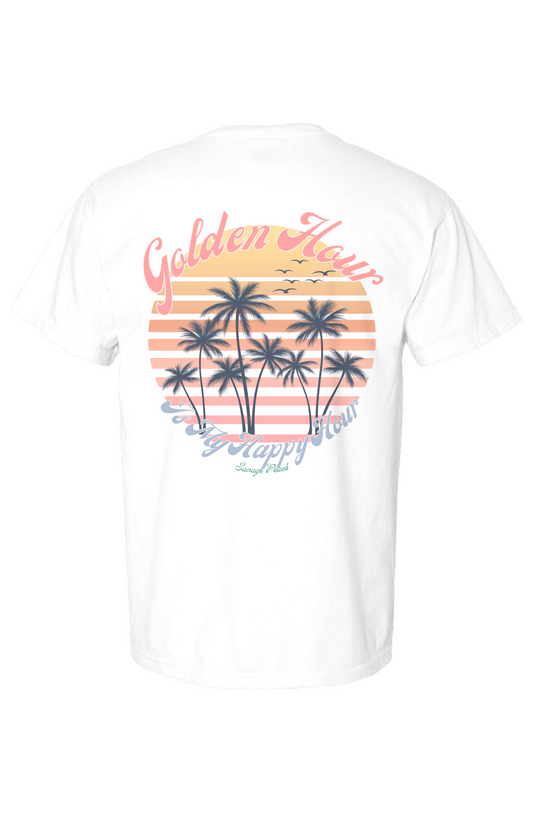 Golden Hour Is My Happy Hour Graphic Tee | Soft Life Collection